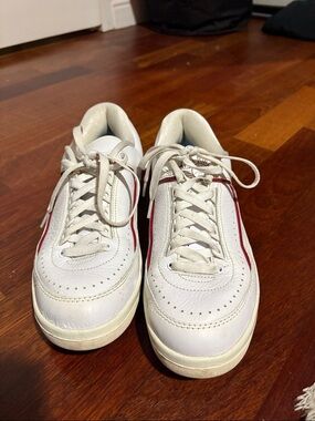 Nike White Sneakers with Red Accent